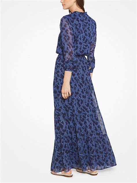 Michael Michael Kors Botanical Chiffon Maxi Dress 